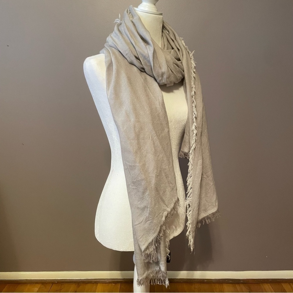 Saks Fifth Avenue Black Label Gray Modal and Cashmere Scarf - Picture 5 of 10